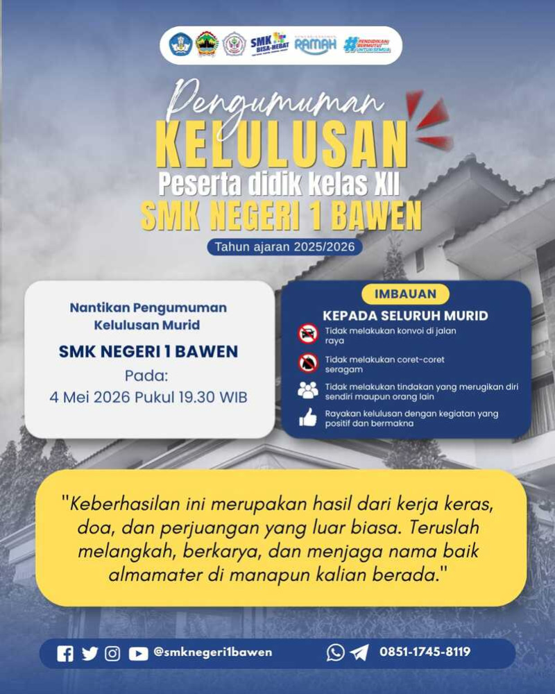 Pengumuman Kelulusan Tahun Ajaran 2025/2026